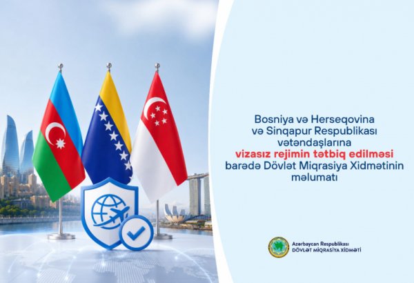 Azerbaijan grants visa-free entry to citizens of Bosnia and Herzegovina, Singapore
