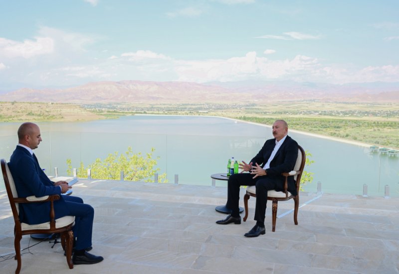 President Ilham Aliyev gives interview to Azerbaijan Television in Nakhchivan (PHOTO)