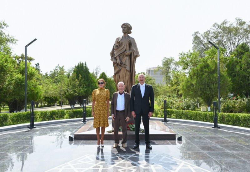 President Ilham Aliyev, First Lady Mehriban Aliyeva attend inauguration of monument to architect Ajami Nakhchivani at "Ajami Seyrangahi" recreation complex in Nakhchivan