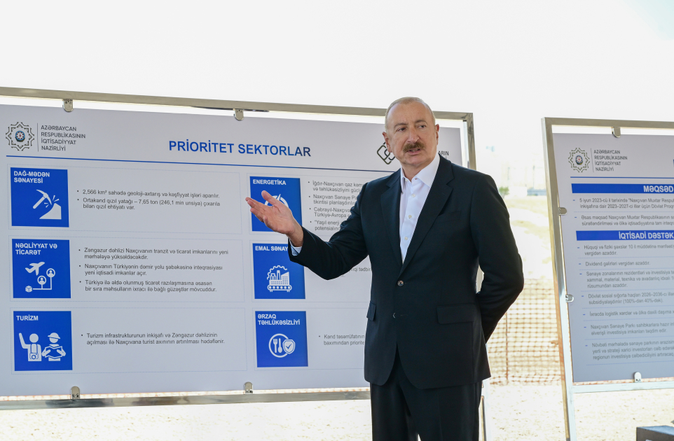 President Ilham Aliyev, First Lady Mehriban Aliyeva attend groundbreaking ceremony for Nakhchivan Industrial Park (PHOTO/VIDEO)