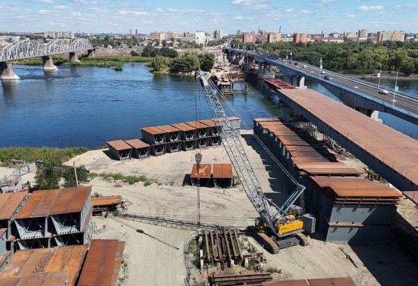 Construction of new road bridge continues in Kazakhstan’s Semey
