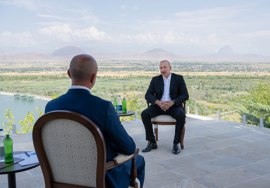President Ilham Aliyev gives interview to Azerbaijan Television in Nakhchivan (PHOTO/VIDEO)