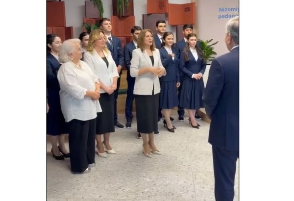 Principal of school in Fuzuli addresses President Ilham Aliyev and President Shavkat Mirziyoyev (VIDEO)