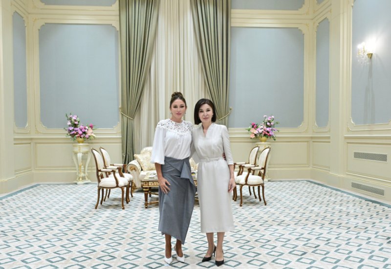 First Lady Mehriban Aliyeva and First Lady Ziroatkhon Mirziyoyeva hold one-on-one meeting over tea in Tashkent (PHOTO)