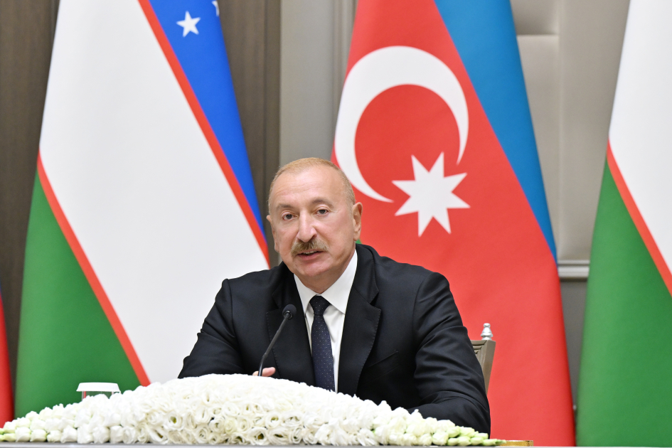 President Ilham Aliyev and President Shavkat Mirziyoyev make press statements (PHOTO/VIDEO)