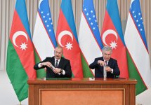 President Ilham Aliyev, President Shavkat Mirziyoyev lay foundation stone for “Azerbaijan” Park in New Tashkent (PHOTO)