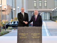 President Ilham Aliyev, President Shavkat Mirziyoyev lay foundation stone for “Azerbaijan” Park in New Tashkent (PHOTO)