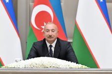 President Ilham Aliyev and President Shavkat Mirziyoyev make press statements (PHOTO/VIDEO)
