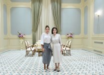 First Lady Mehriban Aliyeva and First Lady Ziroatkhon Mirziyoyeva hold one-on-one meeting over tea in Tashkent (PHOTO)