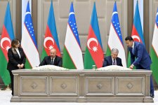 Ceremony for signing and exchanging Azerbaijan–Uzbekistan documents held in Tashkent (PHOTO)