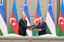 Ceremony for signing and exchanging Azerbaijan–Uzbekistan documents held in Tashkent (PHOTO)