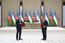 Ceremony for signing and exchanging Azerbaijan–Uzbekistan documents held in Tashkent (PHOTO)