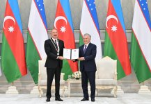 Award ceremony for President Ilham Aliyev and President of Uzbekistan held in Tashkent (PHOTO)