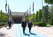 Official welcome ceremony held for President Ilham Aliyev in Tashkent (PHOTO)
