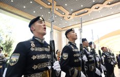 Official welcome ceremony held for President Ilham Aliyev in Tashkent (PHOTO)