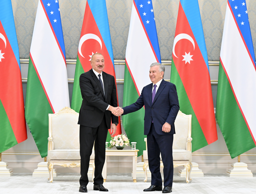 Award ceremony for President Ilham Aliyev and President of Uzbekistan held in Tashkent (PHOTO)