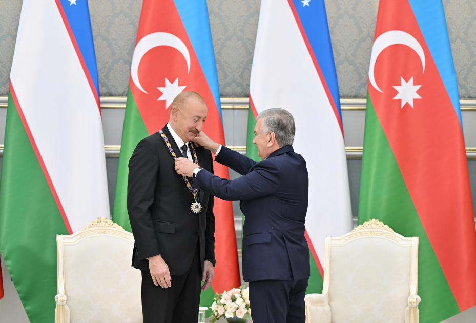 Award ceremony for President Ilham Aliyev and President of Uzbekistan held in Tashkent (PHOTO)