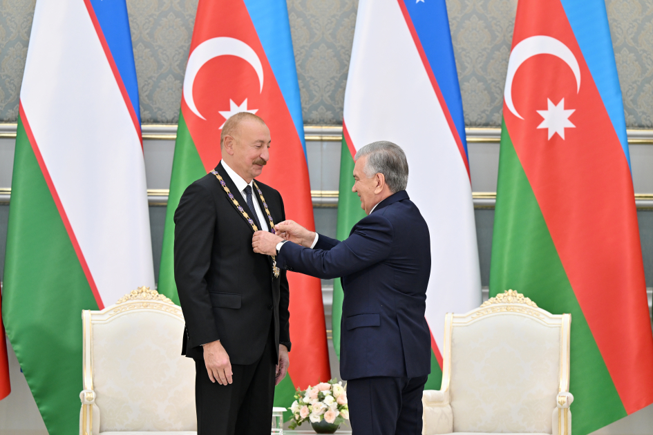 Award ceremony for President Ilham Aliyev and President of Uzbekistan held in Tashkent (PHOTO)