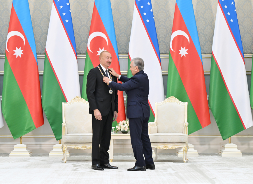 Award ceremony for President Ilham Aliyev and President of Uzbekistan held in Tashkent (PHOTO)