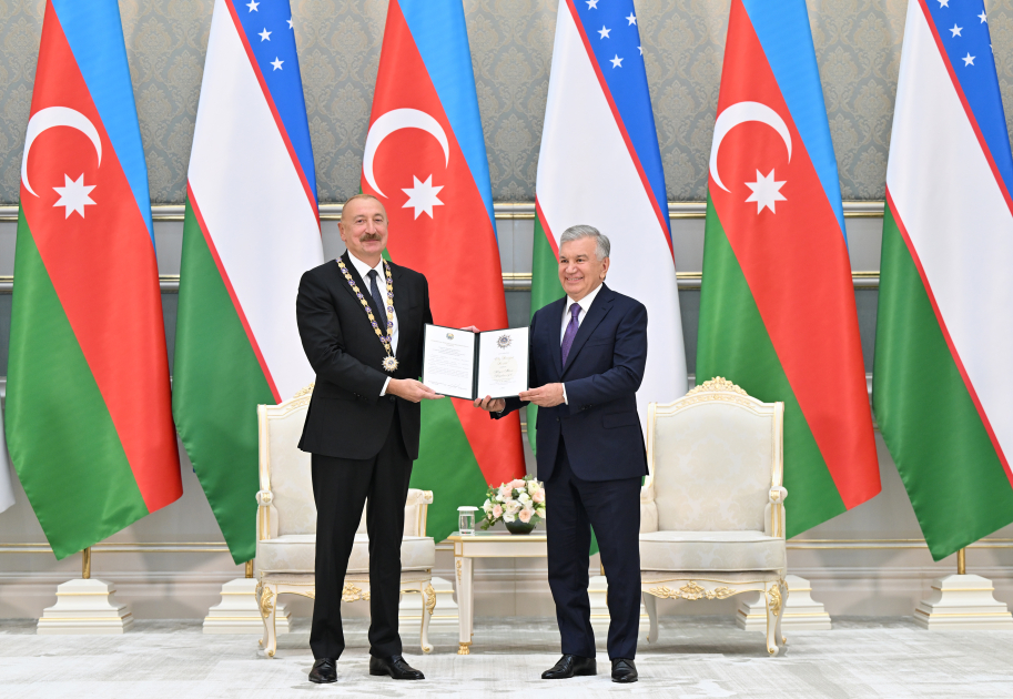 Award ceremony for President Ilham Aliyev and President of Uzbekistan held in Tashkent (PHOTO)
