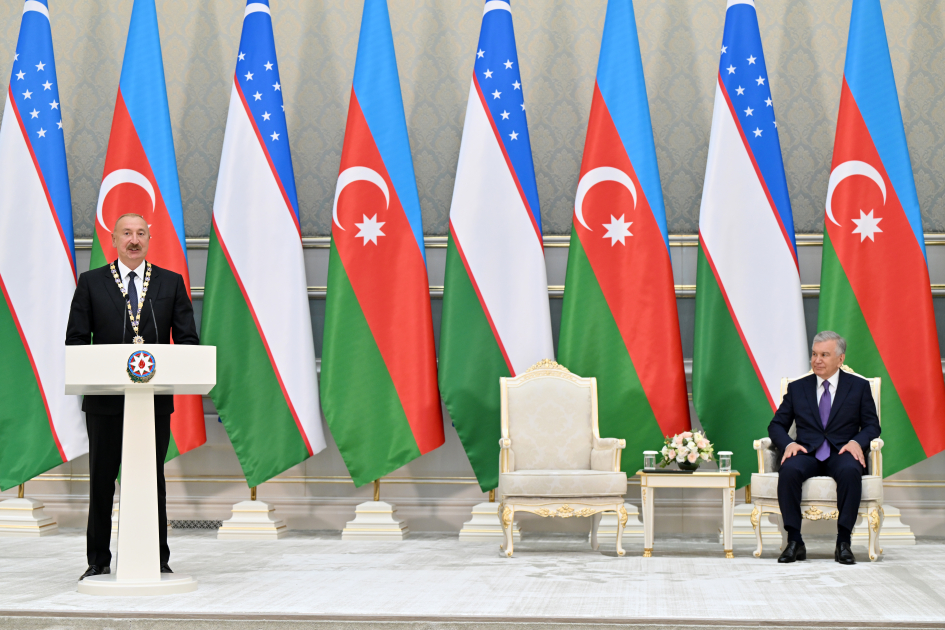 Award ceremony for President Ilham Aliyev and President of Uzbekistan held in Tashkent (PHOTO)
