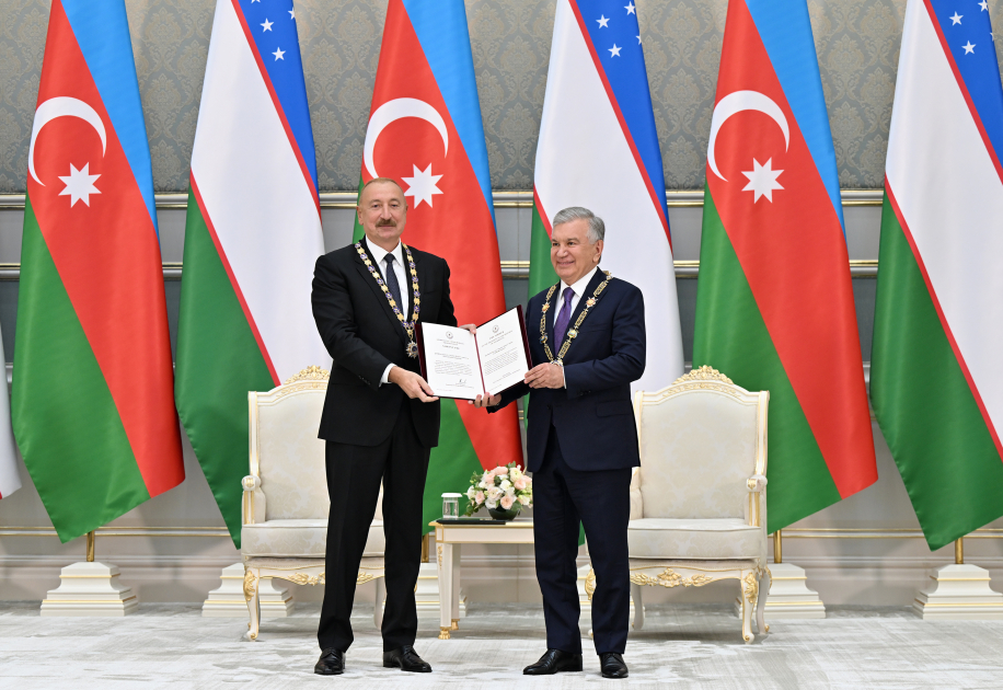 Award ceremony for President Ilham Aliyev and President of Uzbekistan held in Tashkent (PHOTO)