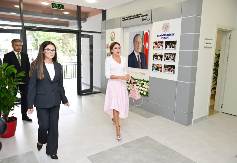 First VP Mehriban Aliyeva and her daughters, Leyla Aliyeva and Arzu Aliyeva, attend opening of nursery-kindergarten No. 352 in Baku (PHOTO)