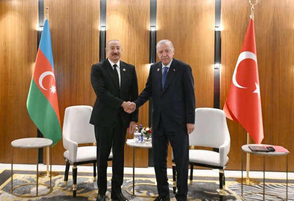 President Ilham Aliyev meets with President Recep Tayyip Erdogan in Bishkek (PHOTO)
