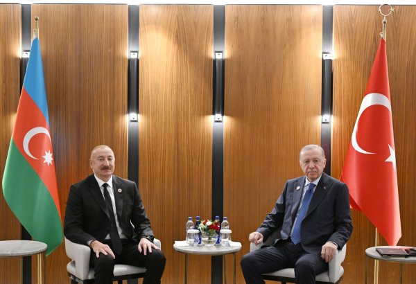 President Ilham Aliyev meets with President Recep Tayyip Erdogan in Bishkek (PHOTO)