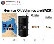 Trump signals recovery in oil shipments through Strait of Hormuz (PHOTO)