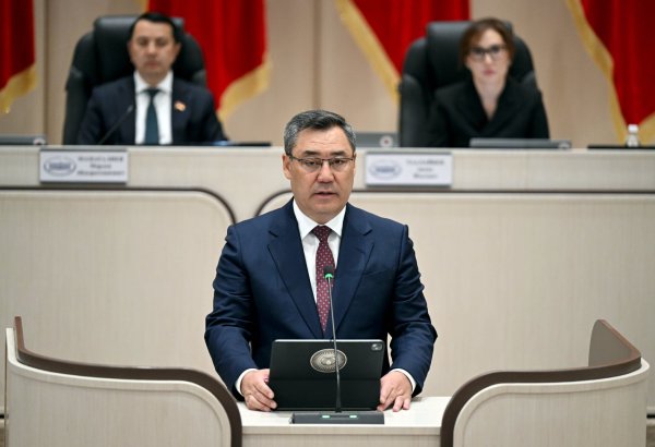 President Sadyr Japarov addresses Parliament deputies and Kyrgyz citizens