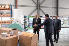 President Ilham Aliyev attends opening of paper and hygiene products manufacturing facility in Garadagh district (PHOTO)