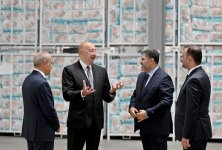 President Ilham Aliyev attends opening of paper and hygiene products manufacturing facility in Garadagh district (PHOTO)