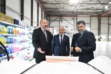 President Ilham Aliyev attends opening of paper and hygiene products manufacturing facility in Garadagh district (PHOTO)