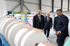 President Ilham Aliyev attends opening of paper and hygiene products manufacturing facility in Garadagh district (PHOTO)