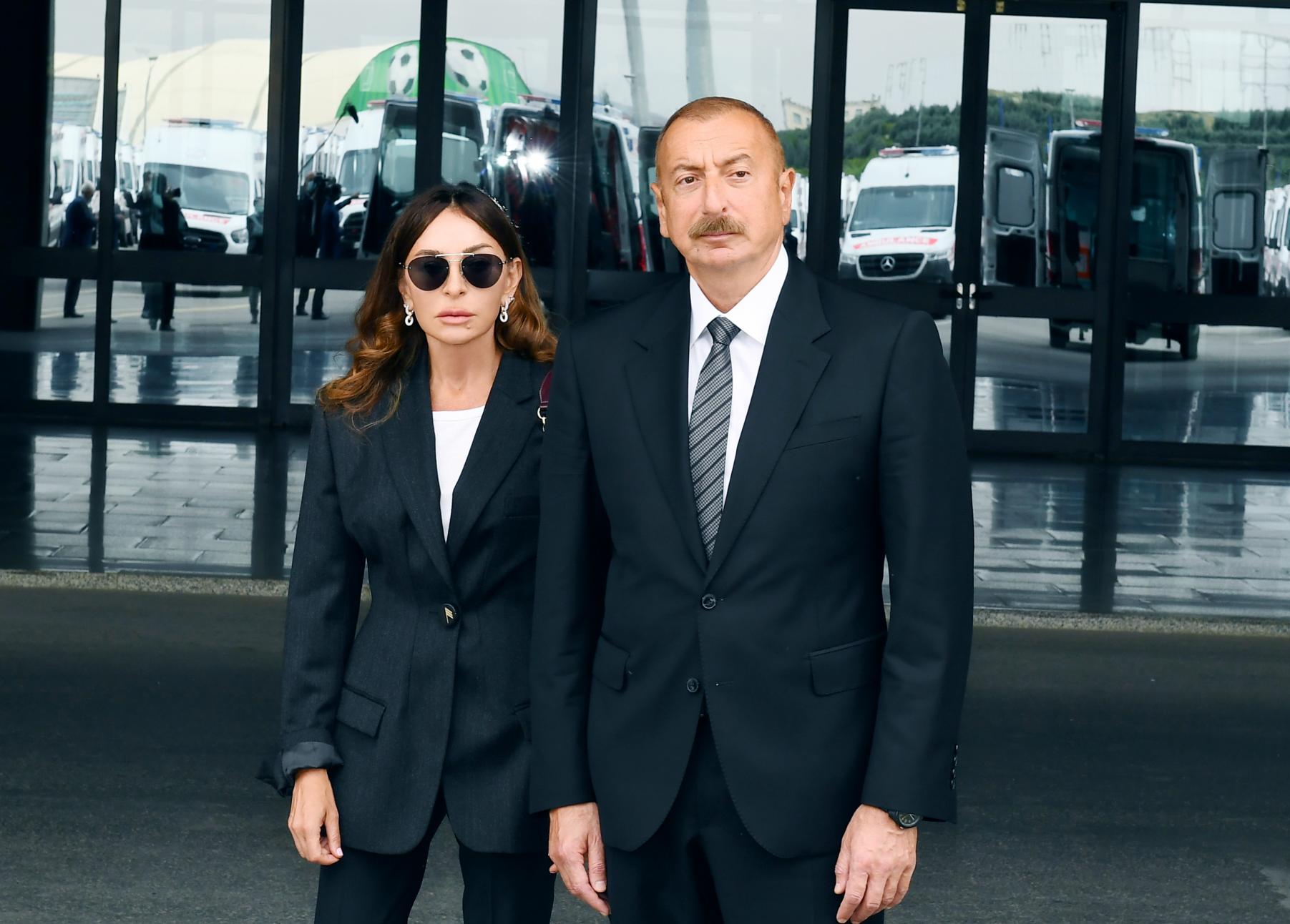 Prezident İlham Əliyev və Birinci Xanım Mehriban Əliyeva Şamaxıda Nasimi Bağı kompleksini yoxlayırlar
