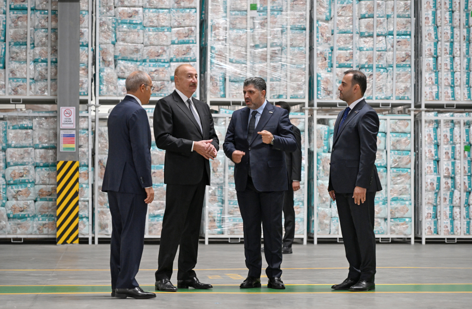 President Ilham Aliyev attends opening of paper and hygiene products manufacturing facility in Garadagh district (PHOTO)
