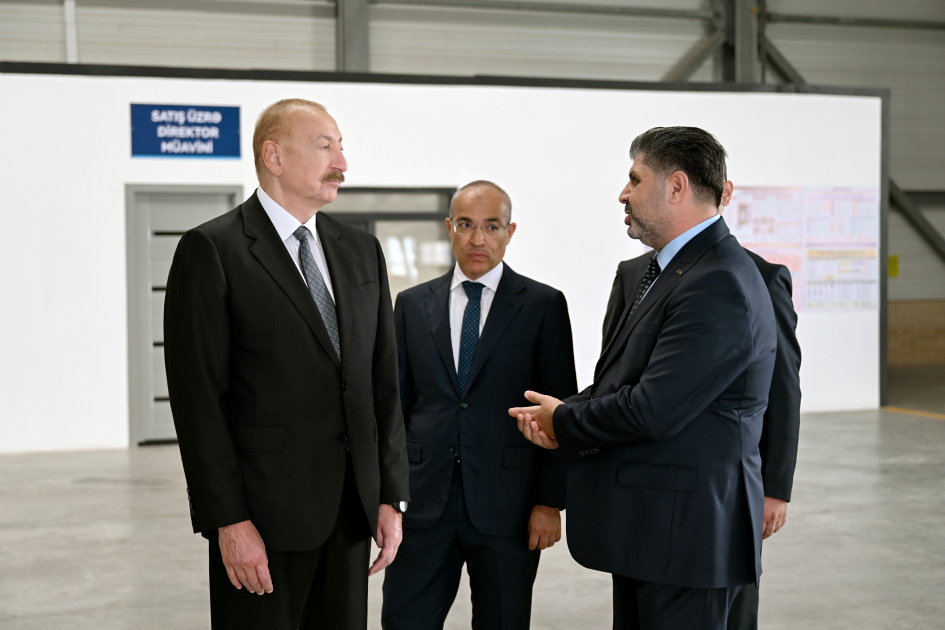 President Ilham Aliyev attends opening of paper and hygiene products manufacturing facility in Garadagh district (PHOTO)