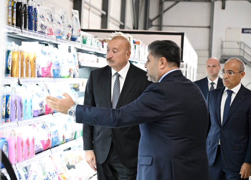 President Ilham Aliyev attends opening of paper and hygiene products manufacturing facility in Garadagh district (PHOTO)
