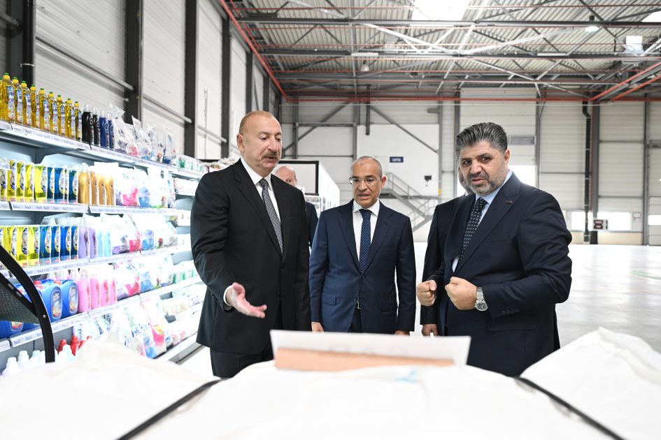 President Ilham Aliyev attends opening of paper and hygiene products manufacturing facility in Garadagh district (PHOTO)