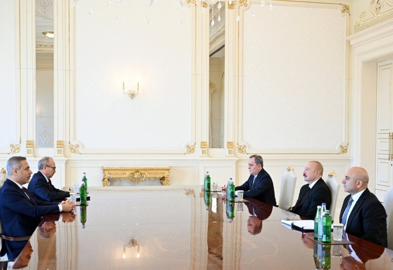 President Ilham Aliyev receives Turkish Foreign Minister (PHOTO)