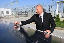 President Ilham Aliyev attends inauguration of “Gobustan” Solar Power Plant (PHOTO)