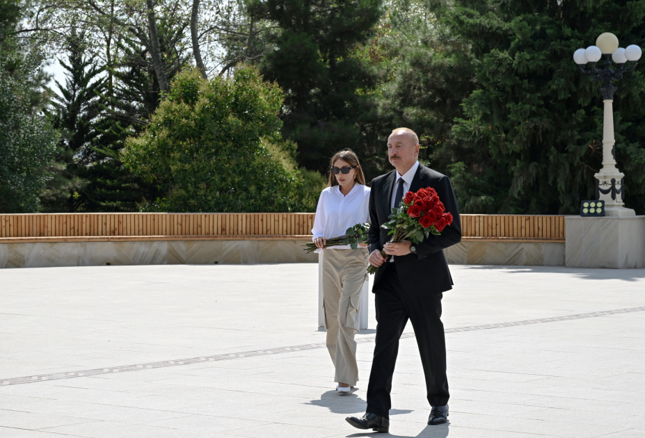 President Ilham Aliyev and First Lady Mehriban Aliyeva arrive in Shamakhi district (PHOTO)