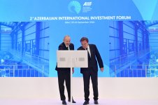 President Ilham Aliyev attends inauguration ceremony for "Minkand" Small Hydroelectric Power Plant and "Textile Cluster" production facility (PHOTO)