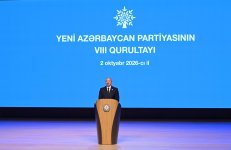 President Ilham Aliyev addresses 8th Congress of New Azerbaijan Party (PHOTO)