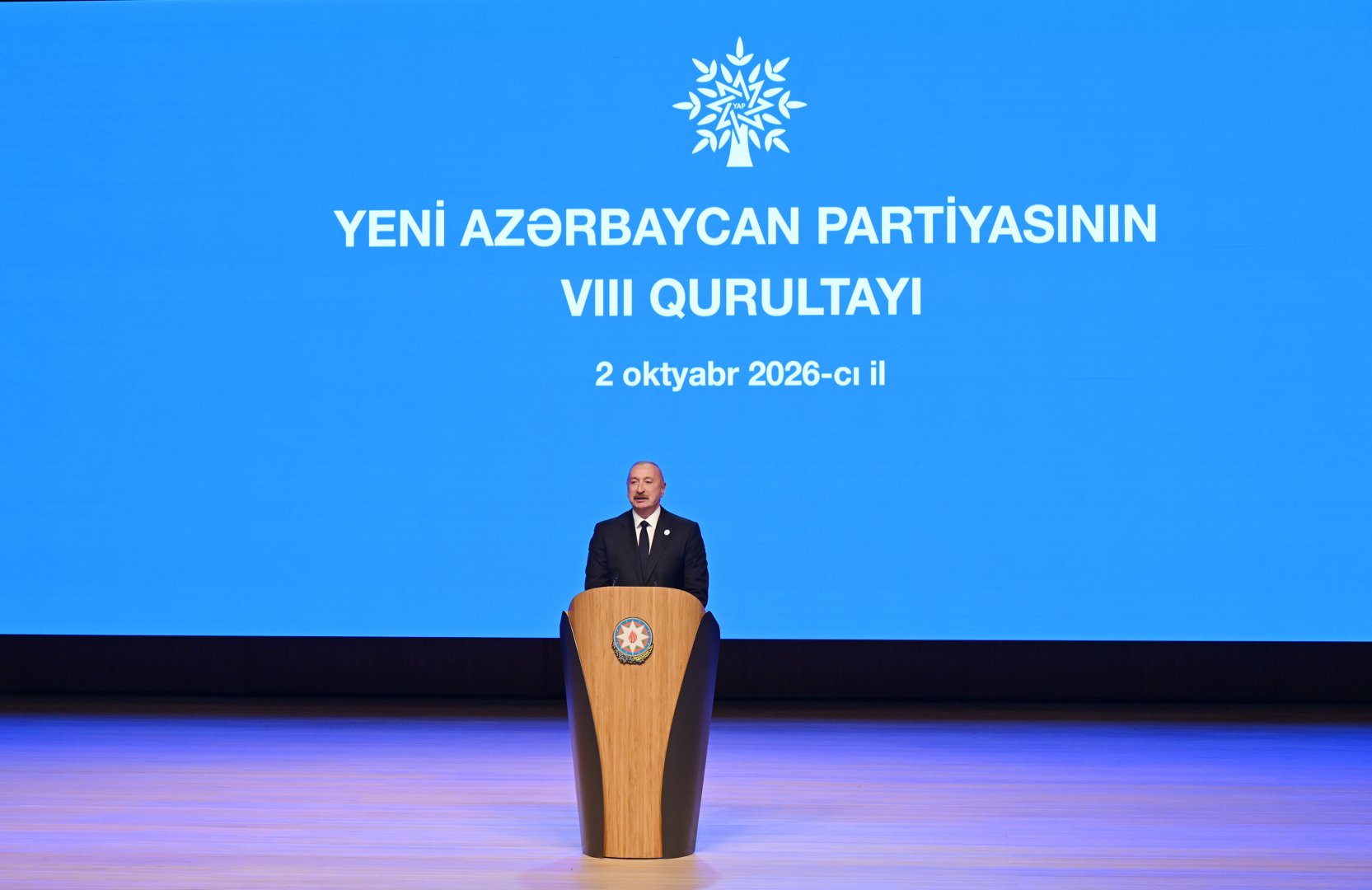 President Ilham Aliyev addresses 8th Congress of New Azerbaijan Party (PHOTO)