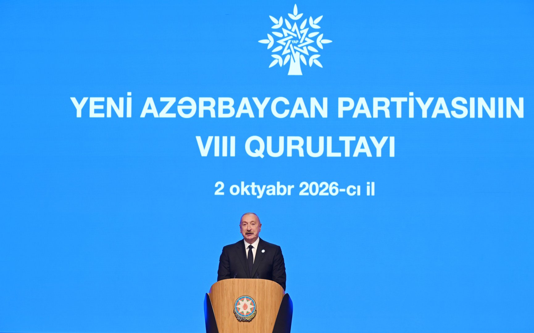 President Ilham Aliyev addresses 8th Congress of New Azerbaijan Party (PHOTO)