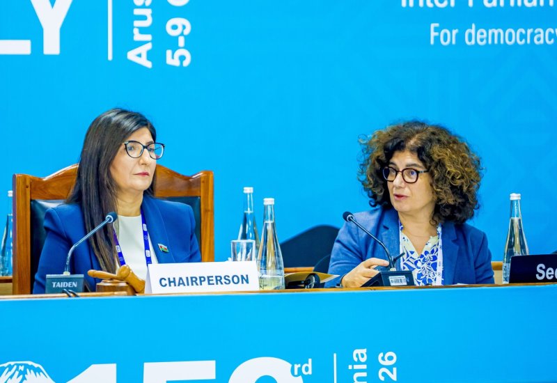 Azerbaijani MP Sevil Mikayilova delivers report at 153rd IPU Assembly (PHOTO)