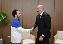 President Ilham Aliyev's sincere dialogue with Azerbaijani judoka Ahmad Yusifov (PHOTO)