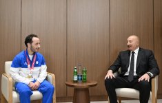 President Ilham Aliyev's sincere dialogue with Azerbaijani judoka Ahmad Yusifov (PHOTO)